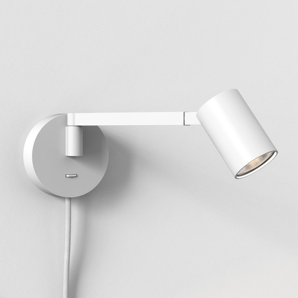 Ascoli Swing Plug In in Matt White Wall Reading Spotlight