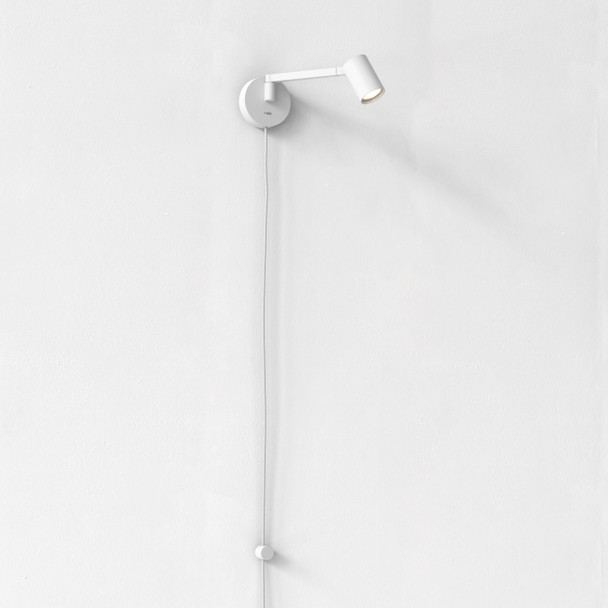 Ascoli Swing Plug In in Matt White Wall Reading Spotlight