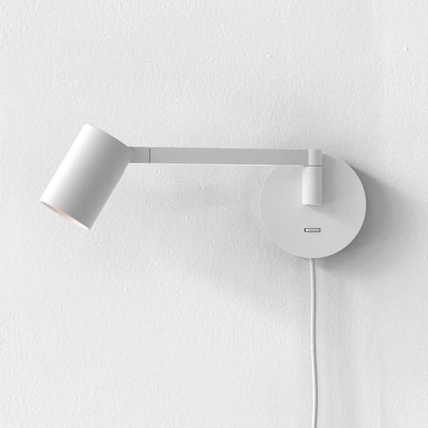 Ascoli Swing Plug In in Matt White Wall Reading Spotlight