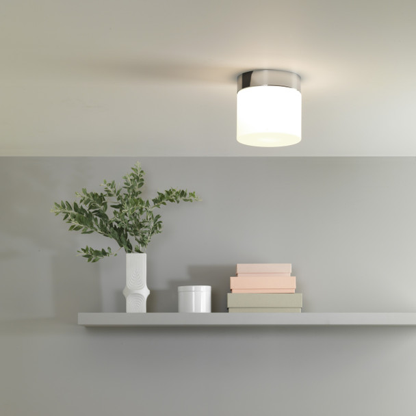 Sabina Surface Mounted Ceiling Light in Polished Chrome Semi Flush Light Living Space Installation