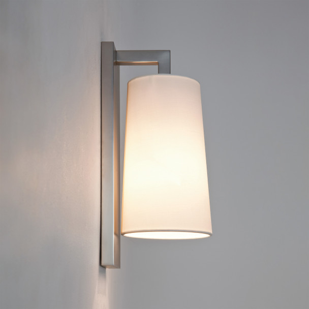 Lago 280 in Matt Nickel Wall Light Vertical Diffuser IP44 E27