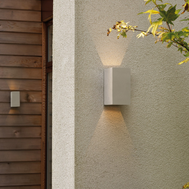 Oslo 160 LED in Matt Concrete Wall Up and Down Light Outdoor Installation