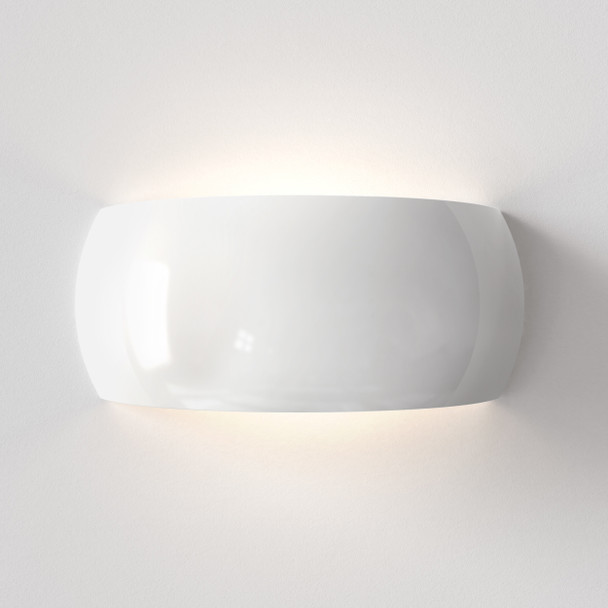 Milo 300 in Gloss Glaze White Indoor Ceramic Wall Up and Down Light