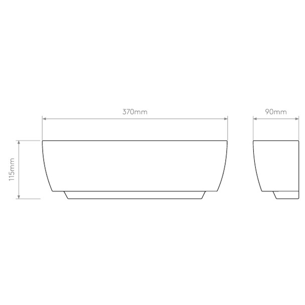 Kyo Up and Down Wall Washer Light in Ceramic Technical Drawing