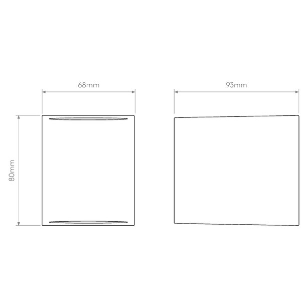 Chios 80 Outdoor Downward Beam Wall Light Technical Drawing