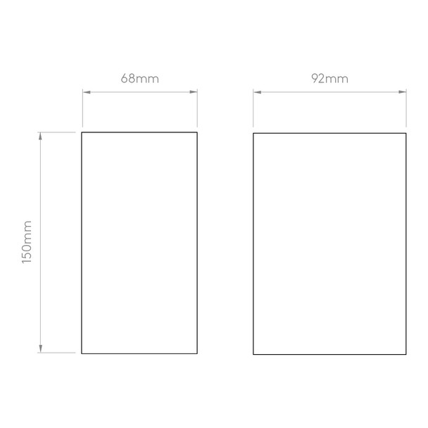 Chios 150 Outdoor Up and Down Wall Light IP44, Technical Drawing