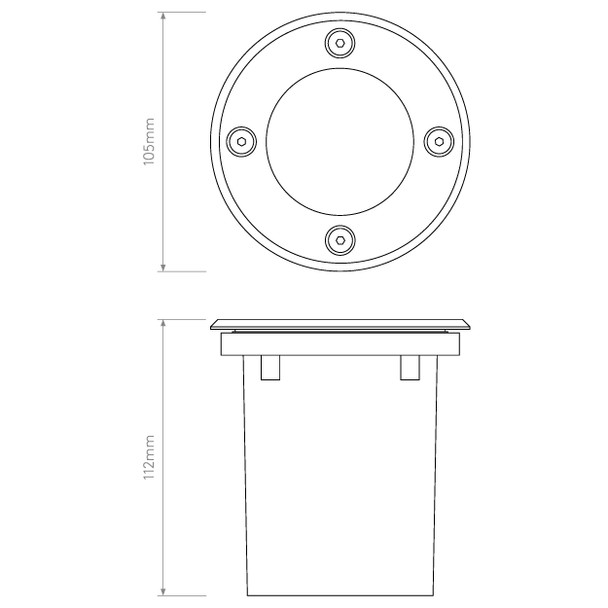 Gramos Round in Solid Brass Outdoor Ground Light IP65