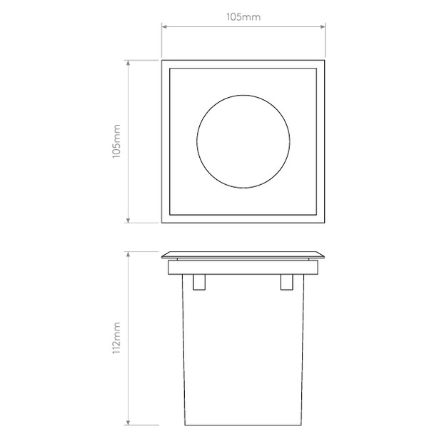 In ground Light Technical Drawing