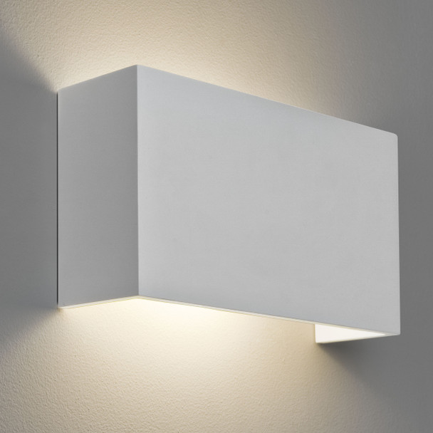 Pella 325 Wall Up and Down Lights in Plaster, decorative wall washer light, switched on