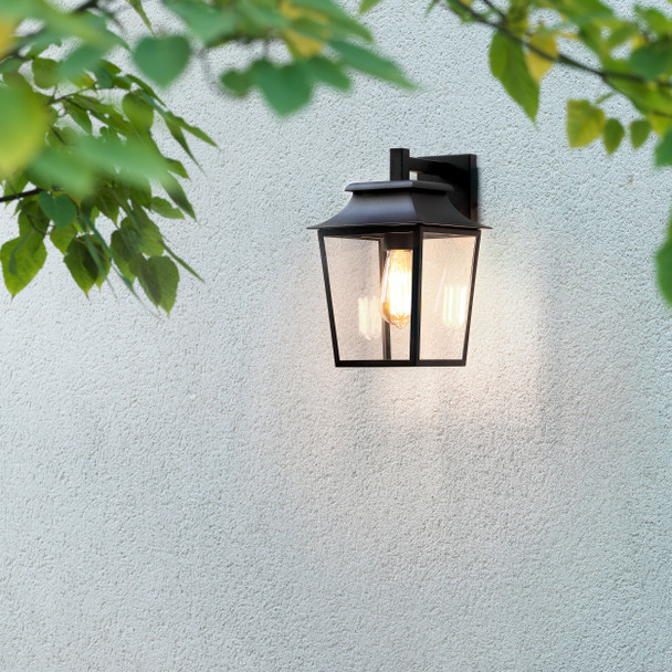 Richmond Wall Lantern Light 254 in Textured Black, Astro Wall Lights
