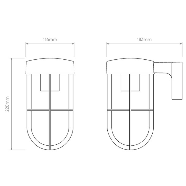 Cabin Wall Outdoor Porch Wall Light Drawing