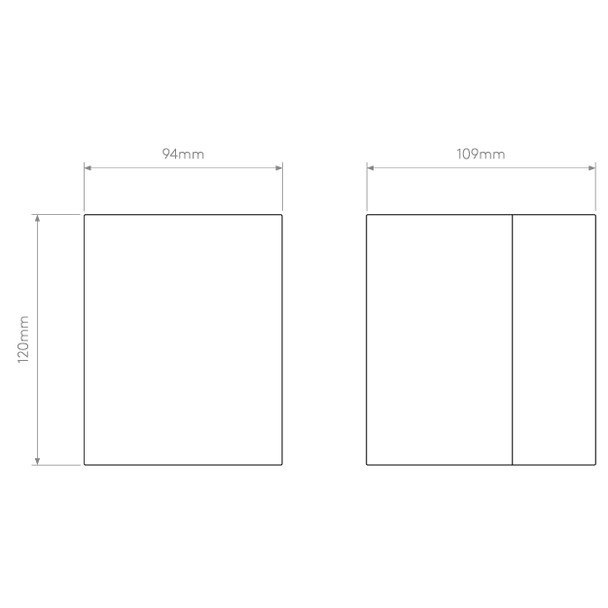 Dunbar 120 LED Exterior Wall Light in Matt Concrete Technical Drawing