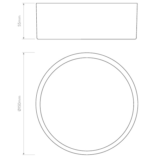 Kea 150 Round Outdoor Wall Light Technical Drawing, Astro Exterior Lighting, Outdoor Wall Lights