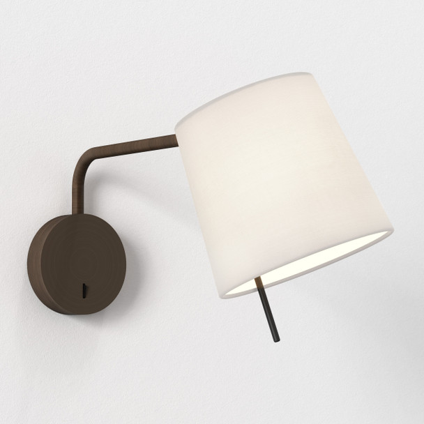 Mitsu Swing Arm in Bronze Switched Reading Wall Light
