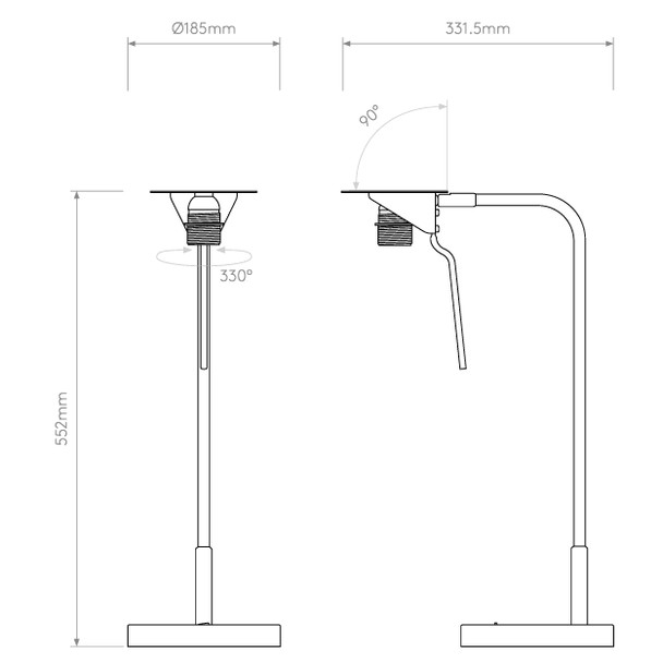 Mitsu Table Lamp- Drawing