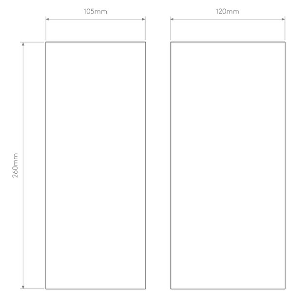 Kinzo 260 LED Up and Down Wall Light Technical Drawing