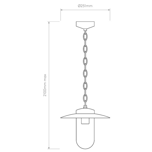 Portree Pendant in Solid Brass Drawing