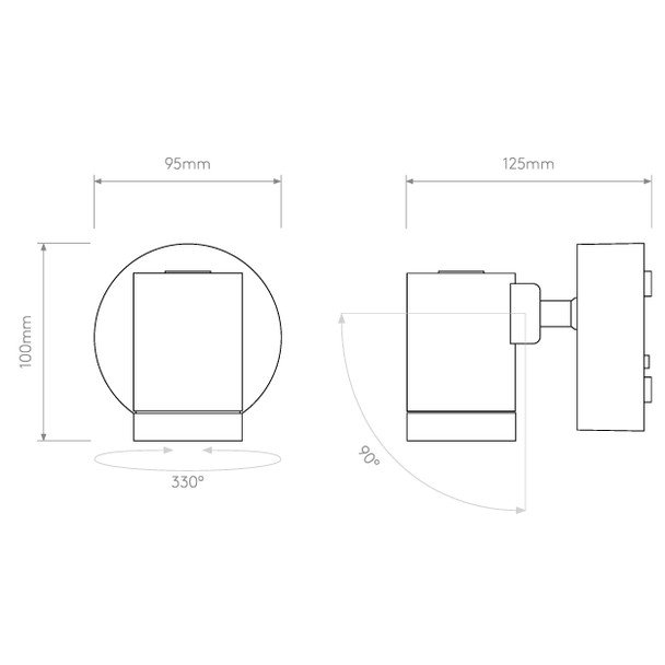 Single outdoor spotlight drawing