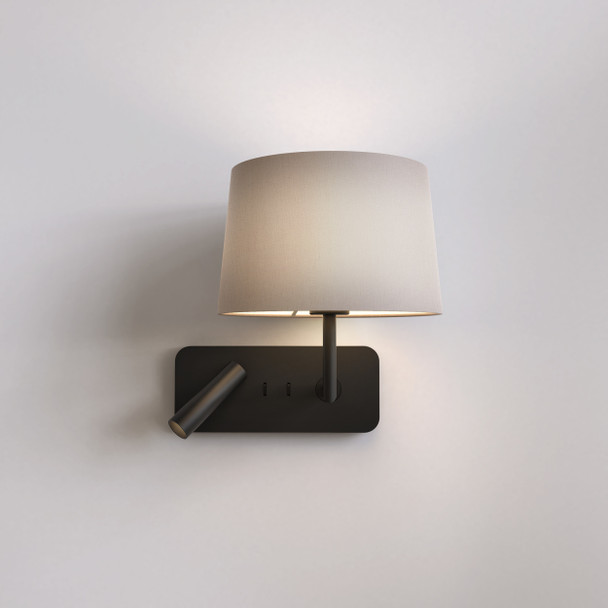 Side by Side Grande USB in Matt Black Wall Reading Light