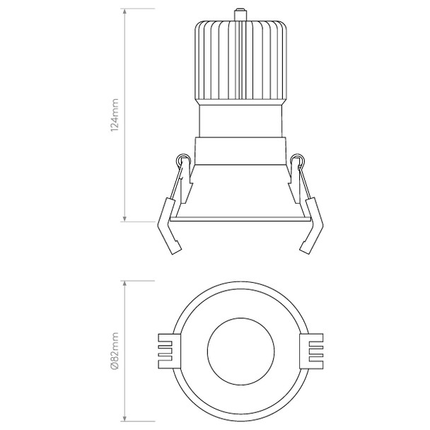 Proform NT Round LED Downlight -Drawing