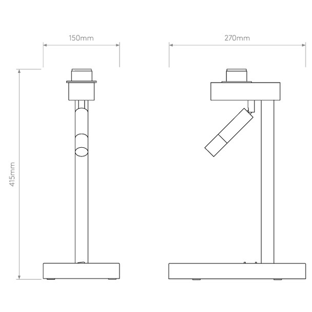 Astro Table Light Technical Drawing