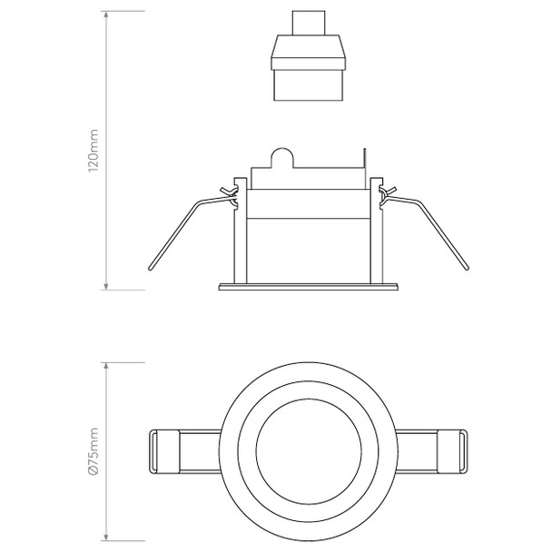 Pinhole Slimline Round Fixed Fire-Rated IP65 in Matt White