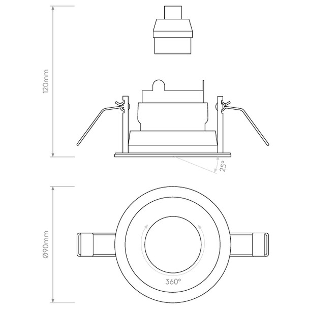 Pinhole Slimline Round Adjustable Fire-Rated in Matt White