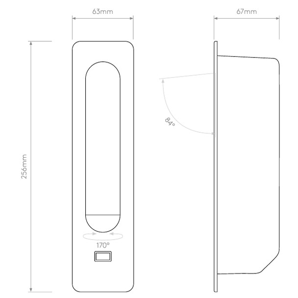 Keta USB  Compact Reading Wall Light Drawing