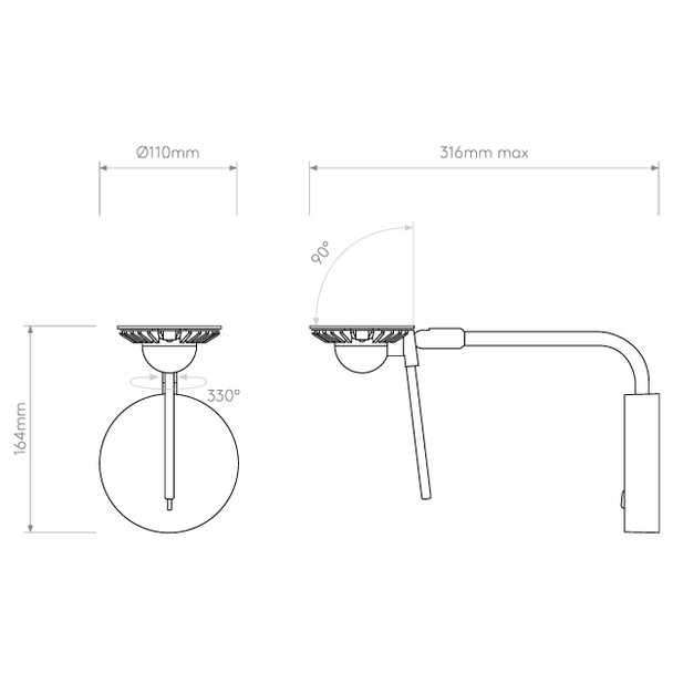 Miura Swing Arm in Matt Gold