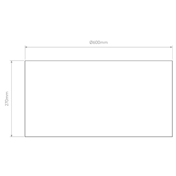 Bevel Round 600 Fabric Flush Lamp Shade Technical Drawing