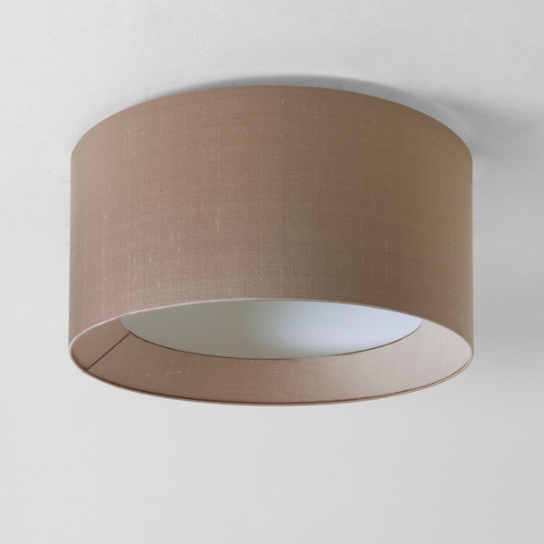 Bevel Round 600 in Oyster Fabric Flush Lamp Shade