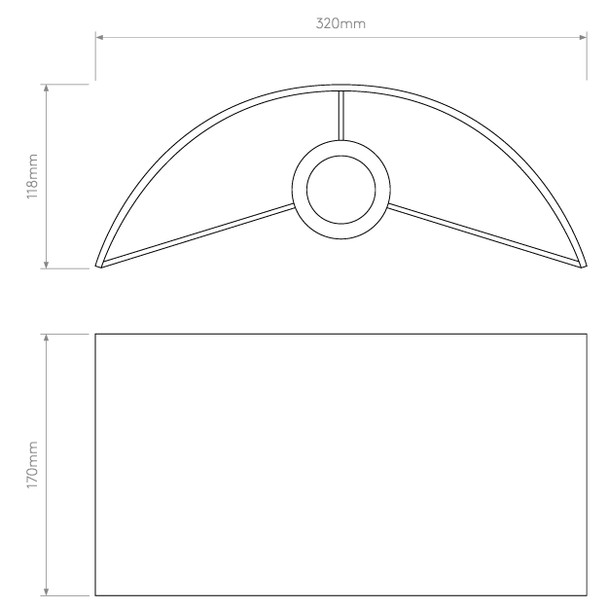 Semi Drum 320 in Oyster Wall Light Shade