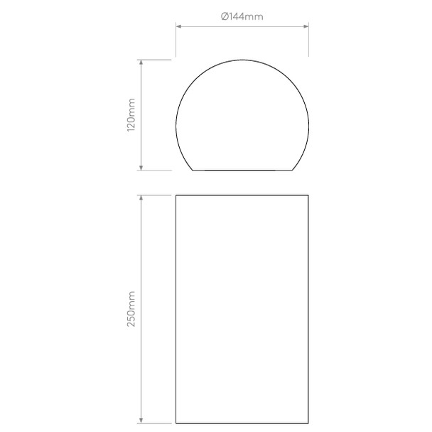 Ios 250 Round Wall Lamp Shade - Drawing