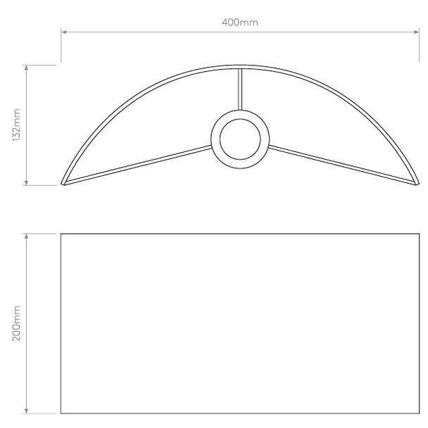 Semi Drum 400 Round Wall Lamp Shade- Drawing