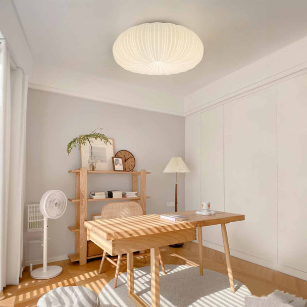 Minimalist Flush Ceiling Light Shell Light Colour Changeable Room Installation