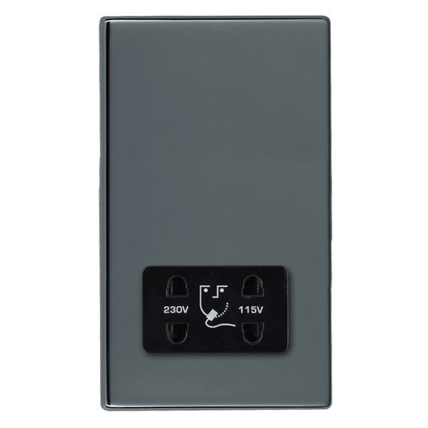 Hartland CFX Black Nickel Shaver Dual Voltage Unswitched Socket (Vertically Mounted) Black