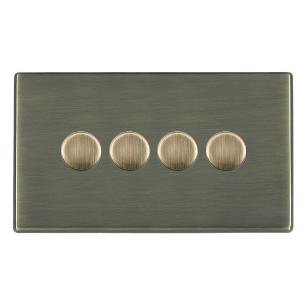 Hartland CFX Antique Brass 4x250W/210VA Resistive/Inductive Trailing Edge Push On/Off Rotary Multi-Way Dimmers Antique Brass