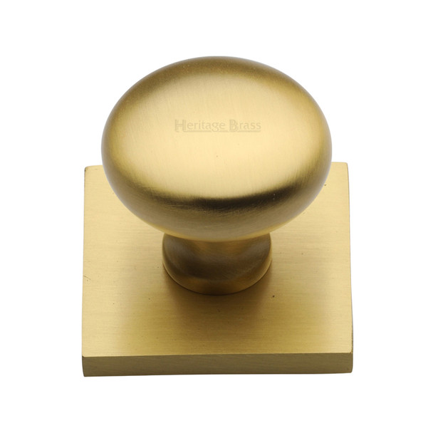 Victorian Round Cabinet Knob with Square Backplate