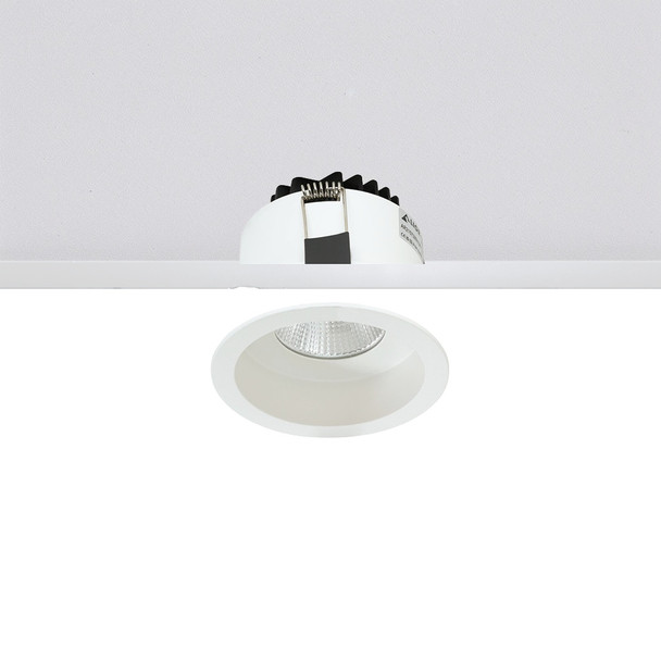Round Baffle Fire Rated 8W Dimmable LED Downlight 3K IP44