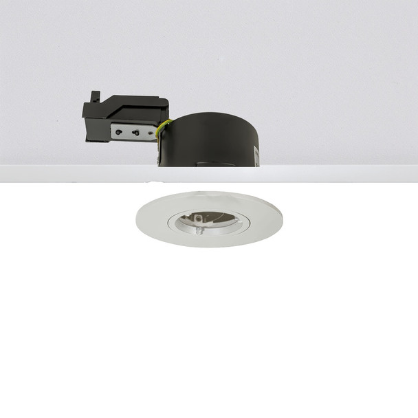 GU10 Fire Rated IP20 Downlight - Fixed Trim, 90mm in Matt White