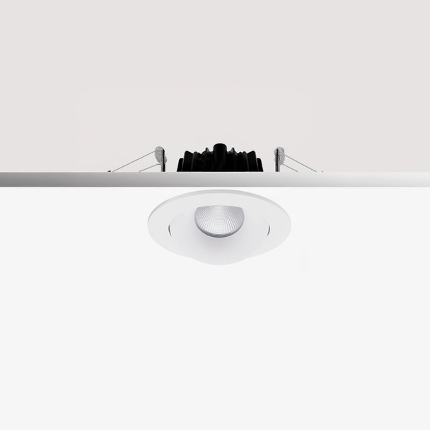10W Fire-Rated Adjustable LED Downlight - Dimmable, CCT, White/Black Finish