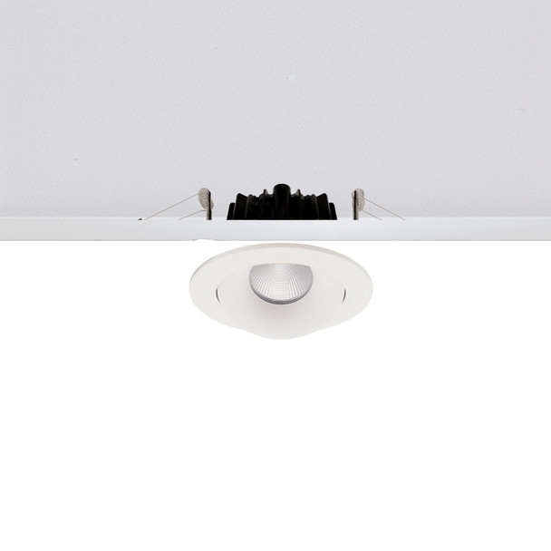 10W Fire-Rated Adjustable LED Downlight - Dimmable, CCT, White/Black Finish
