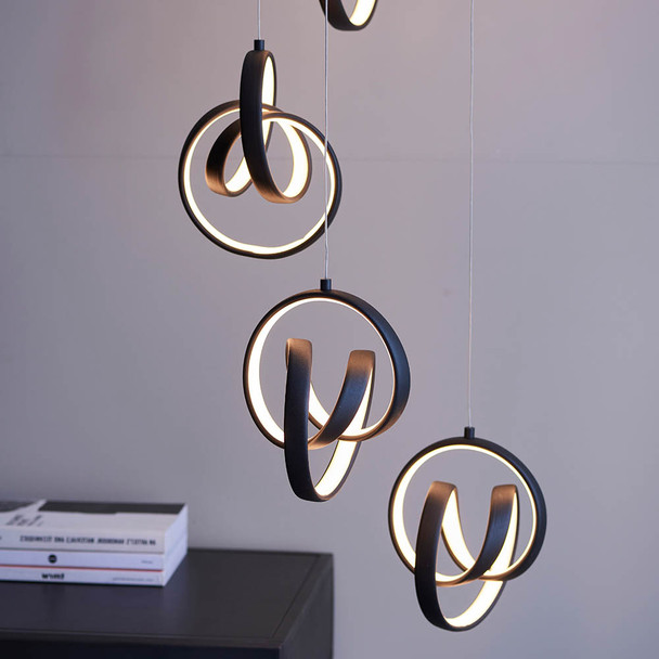 8 Swrling Loop Pendant  Light