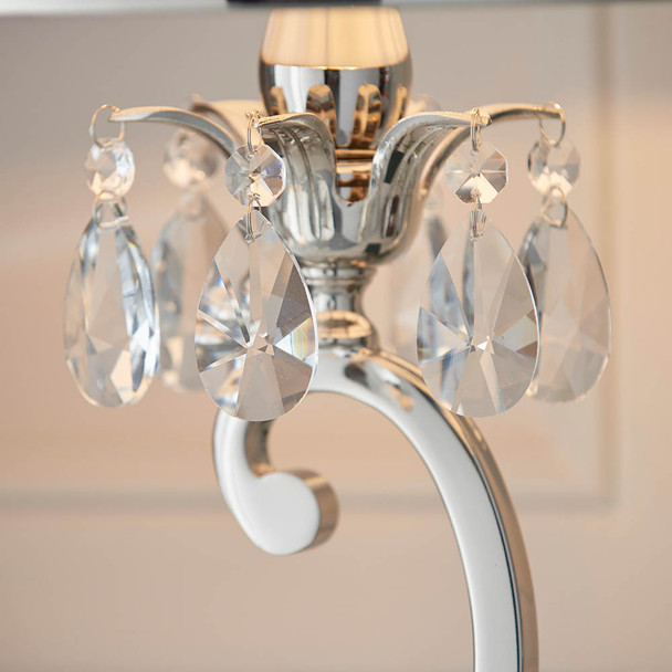Table Lamp Crystal Closeup