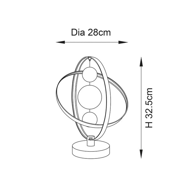 Muni Table Lamp Technical Drawing