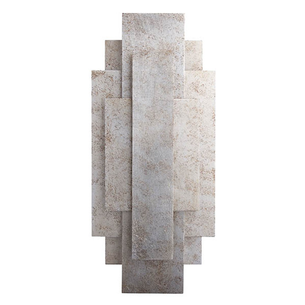 Rectangular Silver Wall Light Switched off