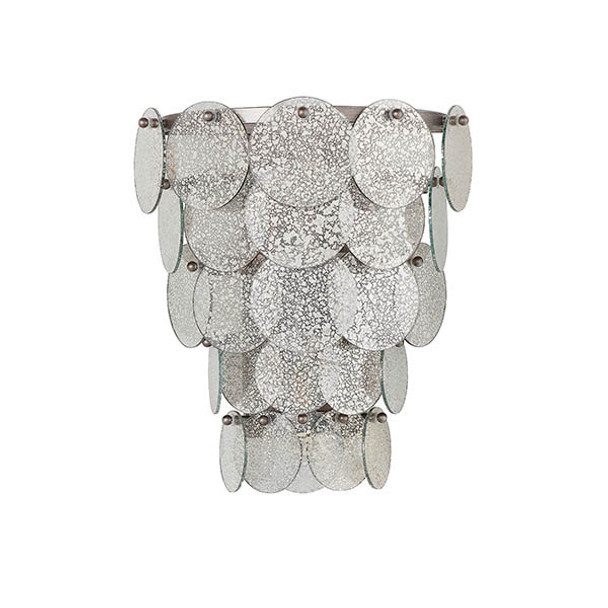 Tiered Mercury Glass Wall Light Switched off