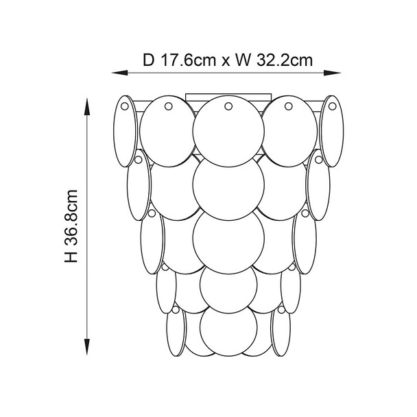 Tiered Mercury Wall Light Technical Drawing