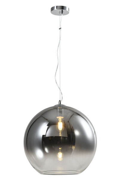 Smoky Glass Pendant Light Turned on