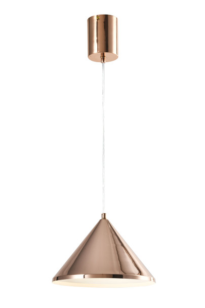 Copper Pendant Light Turned on